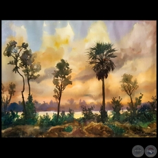 Paísaje Chaqueño - Acuarela de Francisco Torne Gavalda